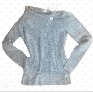 🪽Heather Gray Cowl Neck Sweater with Buttons